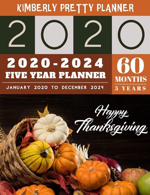 5 Year Planner 2020-2024: 2020-2024 yearly and monthly planner to plan your short to long term goal with username and password record page - hap (Paperback)