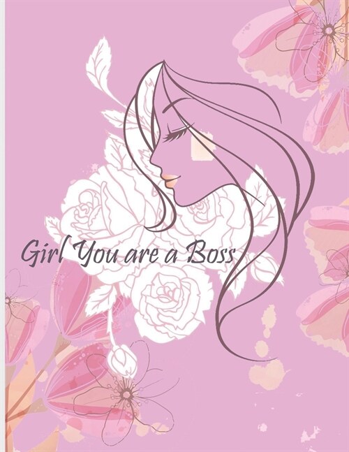Girl you are a Boss: Notebook (unlined illustrated Transparent Backgrounds + Wide Lined Ruled Composition Notebook) (8.5 x 11 Large Print) (Paperback)