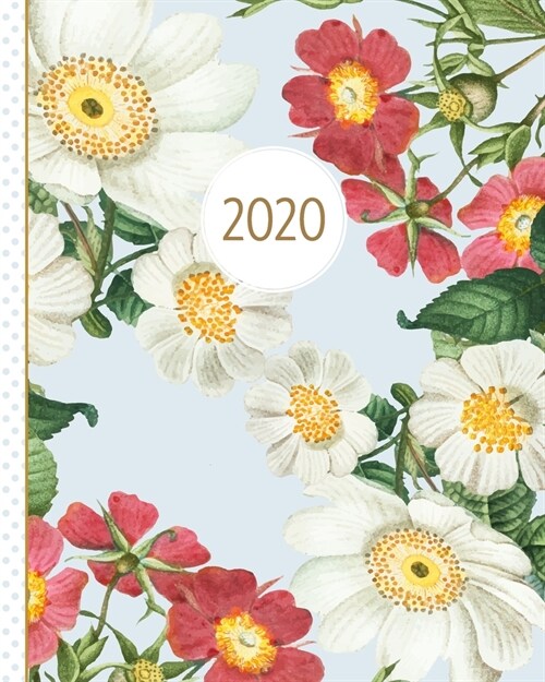 2020: Weekly & Monthly Planner & Diary - Vintage Floral Pastel Blue Roses - January 2020 - December 2020 - Week to View A4 L (Paperback)