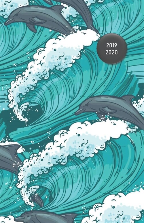 2019 - 2020: Modern Cover of Sea Illustration with Dolphins - Planner / Agenda (Sep-Aug) with monthly calendars + timetable / sched (Paperback)