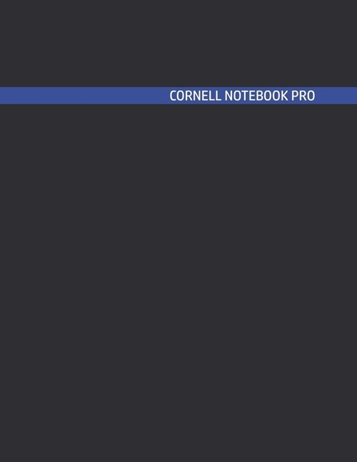 Cornell Notebook Pro: Large Note Taking System For School And University. College Ruled Pretty Light Notes. Cobalt Blue Back Cover - Trendy (Paperback)