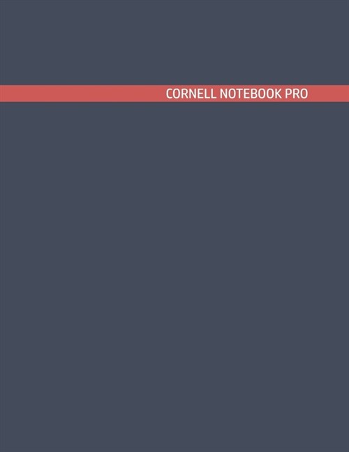 Cornell Notebook Pro: Large Note Taking System For School And University. College Ruled Pretty Light Notes. Faded Navy Punch Cover - Trendy (Paperback)