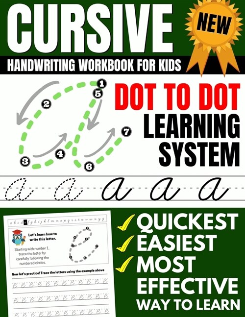 Cursive Handwriting Workbook For Kids : Dot To Dot Cursive Practice Book (Beginning Cursive) (Paperback)