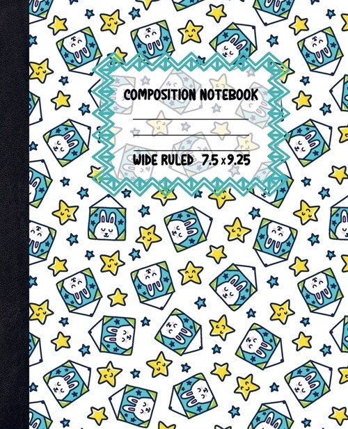 White Bunny Composition Notebook: Pretty Lined Paper Exercise Book for Kids - Wide Ruled Notebook for Schoolgirl - Unique Gift Idea with Cute Patterns (Paperback)
