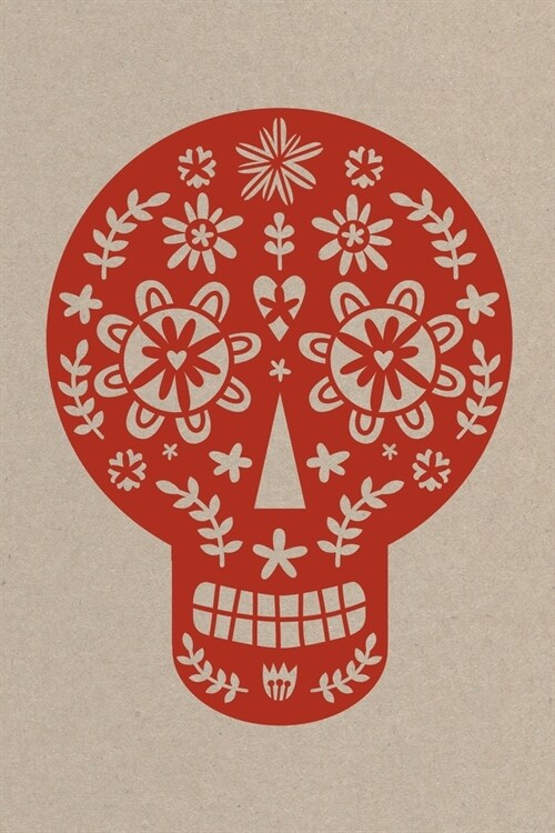 Notes: A Blank Squared Paper Journal with Red Papercut Sugar Skull Cover Art (Paperback)