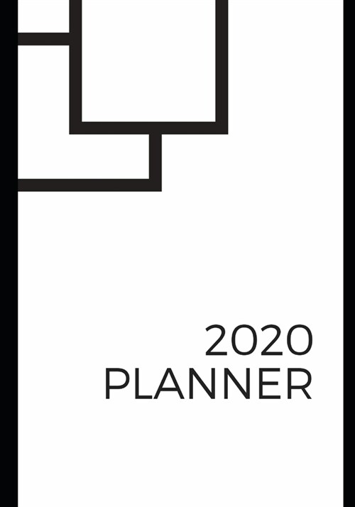 2020 Planner: Black and white graphic minimalist designed weekly planner (Paperback)