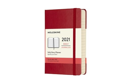 Moleskine 2021 Daily Planner, 12m, Pocket, Scarlet Red, Hard Cover (3.5 X 5.5) (Other)