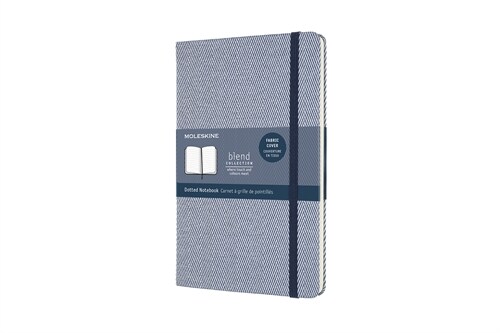 Moleskine Blend Limited Collection Notebook, Large, Dotted, Herringbone Blue (5 X 8.25) (Hardcover)