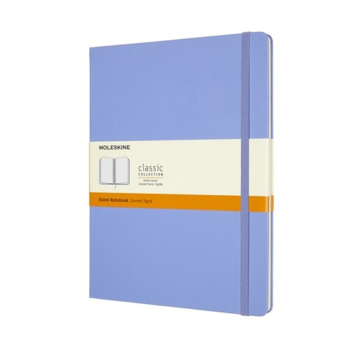 Moleskine Classic Notebook, Extra Large, Ruled, Hydrangea Blue, Hard Cover (7.5 X 9.75) (Hardcover)