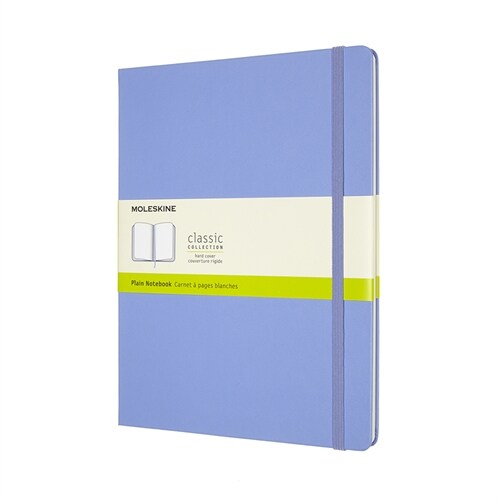 Moleskine Classic Notebook, Extra Large, Plain, Hydrangea Blue, Hard Cover (7.5 X 9.75) (Hardcover)