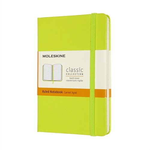 Moleskine Classic Notebook, Pocket, Ruled, Lemon Green, Hard Cover (3.5 X 5.5) (Hardcover)