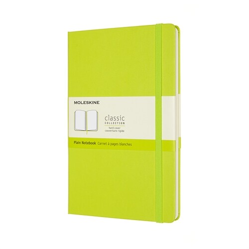 Moleskine Classic Notebook, Large, Plain, Lemon Green, Hard Cover (5 X 8.25) (Hardcover)