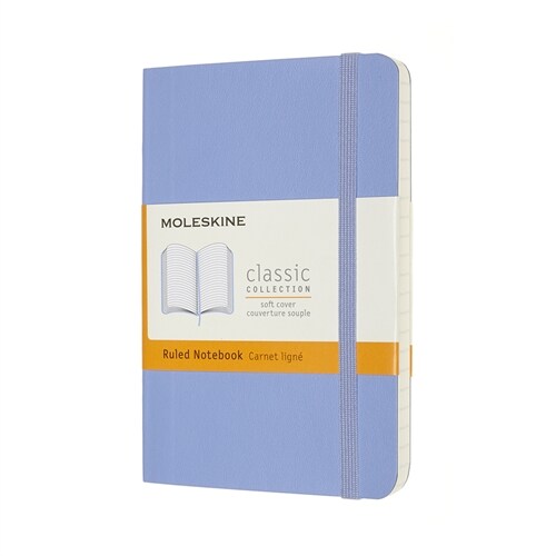 Moleskine Classic Notebook, Pocket, Ruled, Hydrangea Blue, Soft Cover (3.5 X 5.5) (Hardcover)