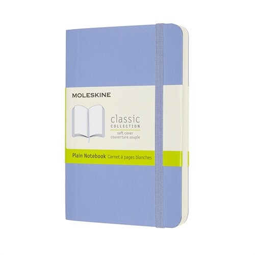 Moleskine Classic Notebook, Pocket, Plain, Hydrangea Blue, Soft Cover (3.5 X 5.5) (Hardcover)