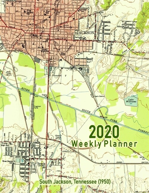 2020 Weekly Planner: South Jackson, Tennessee (1950): Vintage Topo Map Cover (Paperback)