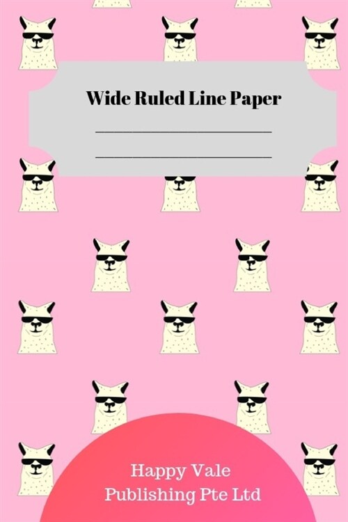 Cute Ilama Theme Wide Ruled Line Paper (Paperback)