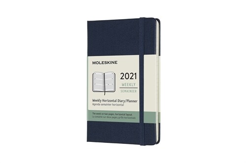 Moleskine 2021 Weekly Horizontal Planner, 12m, Pocket, Sapphire Blue, Hard Cover (3.5 X 5.5) (Other)