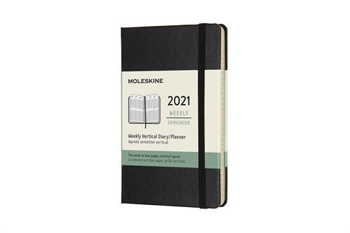 Moleskine 2021 Weekly Vertical Planner, 12m, Pocket, Black, Hard Cover (3.5 X 5.5) (Other)