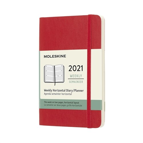 Moleskine 2021 Weekly Horizontal Planner, 12m, Pocket, Scarlet Red, Soft Cover (3.5 X 5.5) (Other)
