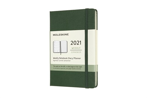 Moleskine 2021 Weekly Planner, 12m, Pocket, Myrtle Green, Hard Cover (3.5 X 5.5) (Other)