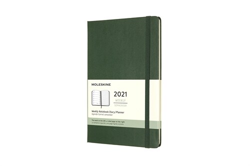 Moleskine 2021 Weekly Planner, 12m, Large, Myrtle Green, Hard Cover (5 X 8.25) (Other)