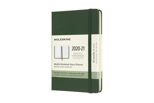 Moleskine 2020-21 Weekly Planner, 18m, Pocket, Myrtle Green, Hard Cover (3.5 X 5.5) (Other)