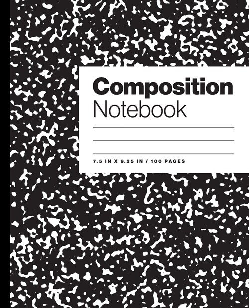 Composition Notebook: Original Black Marble Blank College Ruled Notebook for Students, Kids and Teens. Medium Lined Journal for School and C (Paperback)