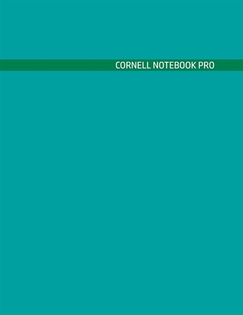 Cornell Notebook Pro: Large Note Taking System For School And University. College Ruled Pretty Light Notes. Bluebell Light Blue Bold Green C (Paperback)
