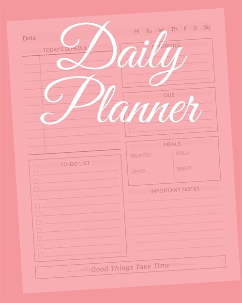 Daily Planner: To Do List Notebook, Planner and Schedule Diary, Daily Task Checklist Organizer Journal - Undated, 2019, 2020.. (Pink) (Paperback)