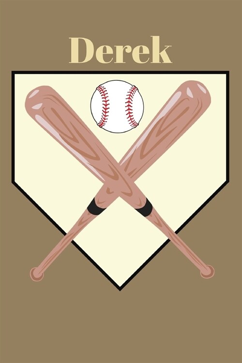 Derek: Baseball Sports Personalized Journal to write in, Game Experiences for Men Women Boys and Girls for gifts holidays (Paperback)