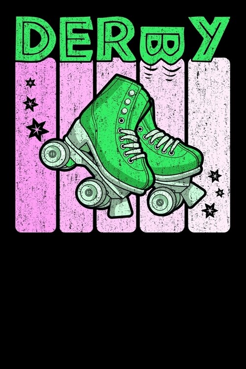 Roller Derby Notebook: Cool & Funky Roller Girl Derby Notebook - Bright Lime Green & Baby Pink (Paperback)