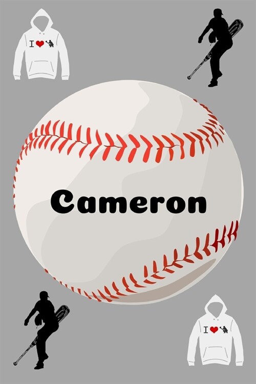 Cameron: Baseball Sports Personalized Journal to write in, Game Experiences for Men Women Boys and Girls for gifts holidays (Paperback)