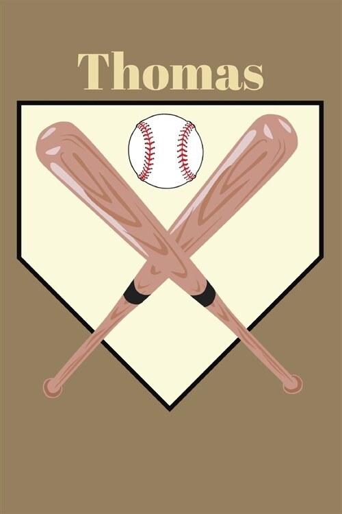 Thomas: Baseball Sports Personalized Journal to write in, Game Experiences for Men Women Boys and Girls for gifts holidays (Paperback)