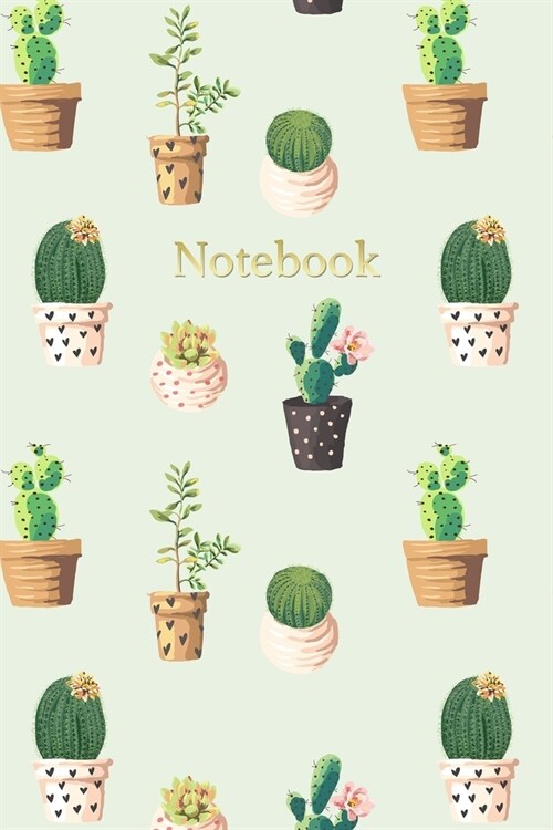 Notebook: Succulent Plants Notebook Blank Lined Journal Novelty Gift Cactus Plants Print Birthday Gift Notepad (Paperback)