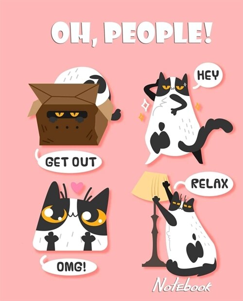 Oh, People! Notebook: Crazy Cat Journal (7.5x9.25 in) - Lined Writing Notebook, 100 Pages - Notebook with Cats for College, Work and Home (Paperback)