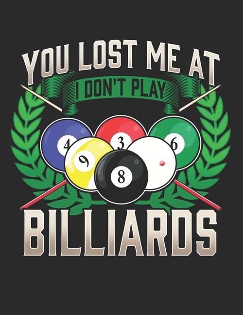 You Lost Me At I Dont Play Billiards: Planner Weekly and Monthly for 2020 Calendar Business Planners Organizer For To do list 8,5 x 11 Billiard Pool (Paperback)