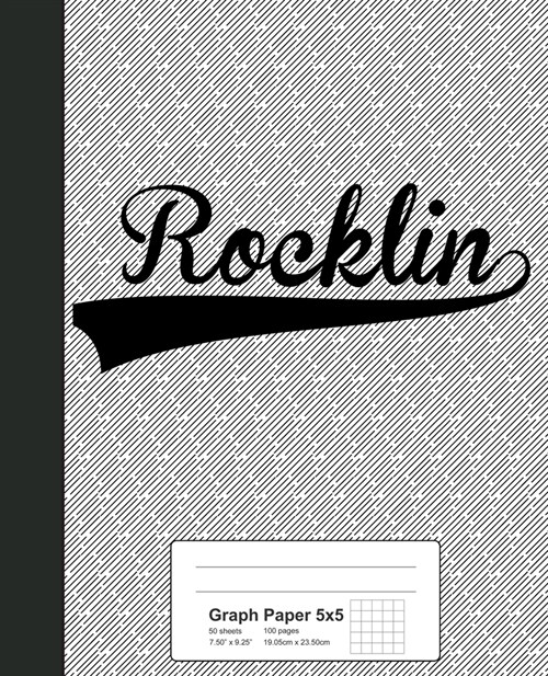 Graph Paper 5x5: ROCKLIN Notebook (Paperback)