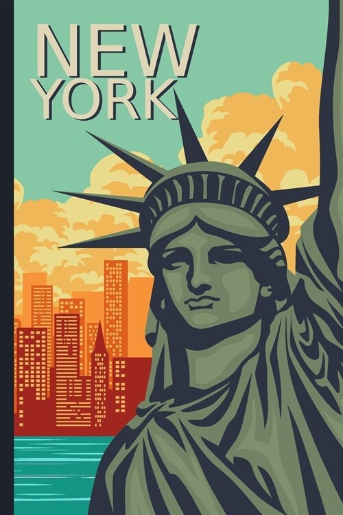 New York: Travel Journal, Notebook, Diary - Vintage Postcard Style - 110 Ruled Recycled Pages (Paperback)