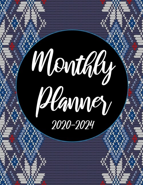 2020-2024 Monthly Planner: Blue Flowers Knitting 60 Months Appointment Calendar 5 year Monthly Planner 8.5 x 11 Business Planners and Journal Age (Paperback)