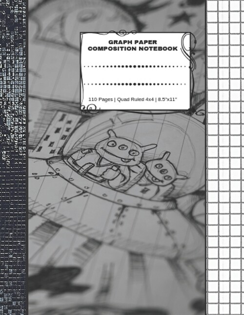 Graph Paper Composition Notebook: 110 Pages - Quad Ruled 4x4 - 8.5 x 11 Large Notebook with Grid Paper - Math Notebook For Students (Paperback)