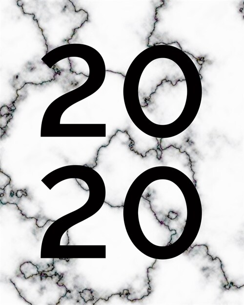 2020 - Weekly + Monthly Planner - January 2020 - December 2020: Black Vein Marble - Classy Calendar Agenda + Organizer with Inspiring Quotes (Paperback)