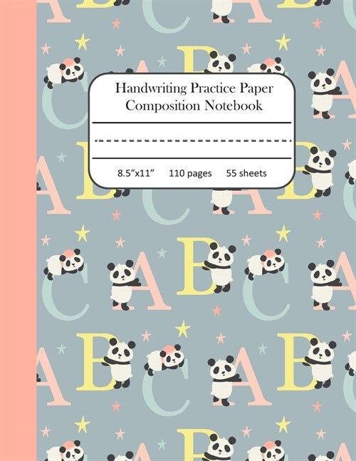 Handwriting Practice Paper Composition Notebook: Blank Writing Sheets with Dotted Midline for Kids size 8.5x11 inches (Paperback)