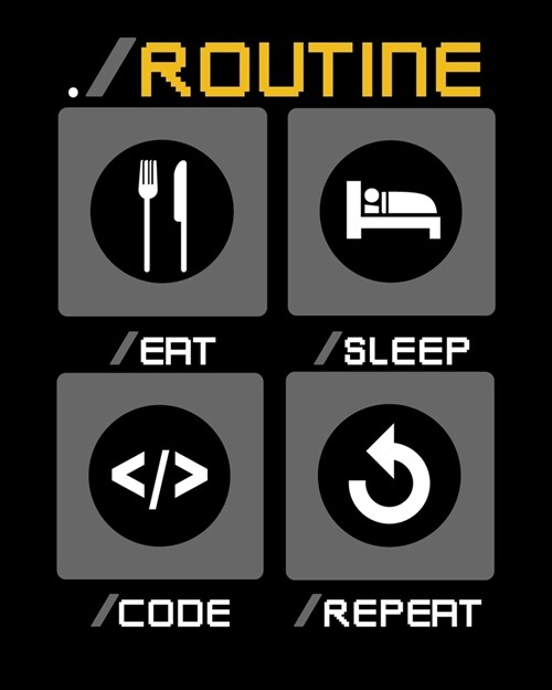./ Routine Eat Sleep Code Repeat: Web Developer Meme Gift 8 x 10 Dot Grid Planner (Paperback)