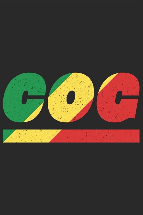Cog: Republik Kongo Notizbuch mit karo 120 Seiten in wei? Notizheft mit der republikanischen kongolesischen Flagge (Paperback)