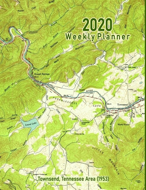 2020 Weekly Planner: Townsend, Tennessee (1953): Vintage Topo Map Cover (Paperback)
