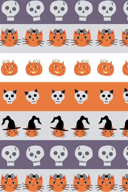 Notes: A Blank Dot Grid Notebook with Cats and Pumpkins Halloween Cover Art (Paperback)