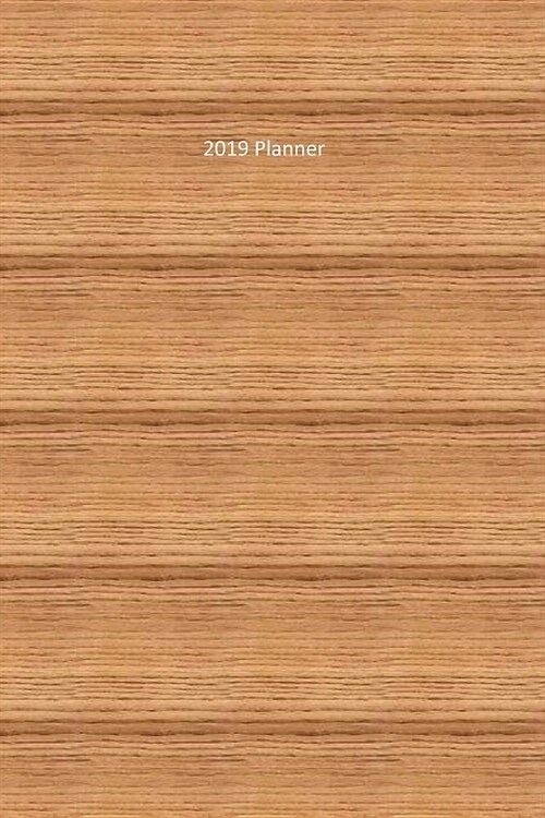 2019 Planner: Cedar Woodtone - 6 X 9 Daily Weekly Monthly Annual Organizer Scheduler with Contacts & Passwords & Birthdays (Paperback)