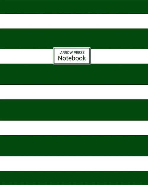 Notebook: Wide Ruled Notebook for Everyday Use Forest Green and White Stripes (Paperback)