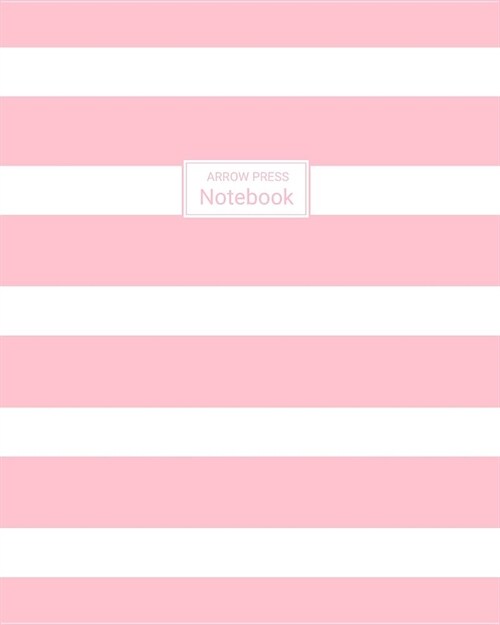 Notebook: Wide Ruled Notebook for Everyday Use Light Pink and White Stripes (Paperback)