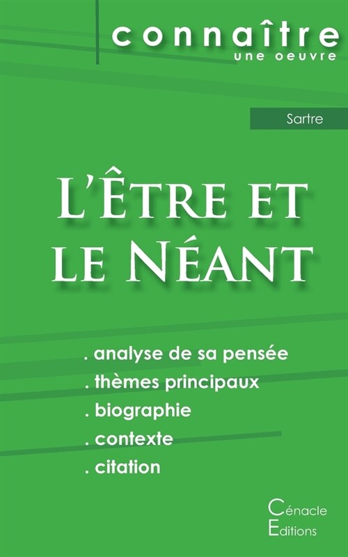 Fiche de lecture L?re et le N?nt de Jean-Paul Sartre (Analyse philosophique de r??ence et r?um?complet) (Paperback)